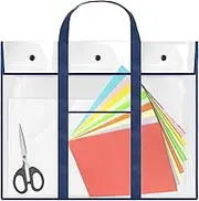 Poster Bag Carrier - Transparent Waterproof Tote Bag, Clear Art Supply Organizer | PVC Artwork Storage Holder, Bulletin Board Storage Folder for Teachers Classroom Display Educational Events