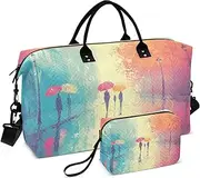[ZRYSMY] Streetscape Colorful Art Duffel Bag for Traveling, Travel Bag Gym Bag, with Multiple Interior Pockets Shoulder Weekender Bag for Women Men with Toiletry Bag 20.5L x 1.9W x 13.8H, Multi-Colored