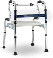 Walker, Aluminum Foldable Walking Mobility Aid Rollator Walker with Seat for Elderly Dual Walking Mode (Red) Little Surprise