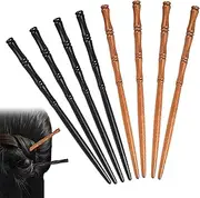 8 Pieces Wooden Hair Sticks Bamboo Shape Hair Chopsticks Chinese Vintage Chignon Japanese Hairpin Decorative Retro Hair Forks Hanfu Pins Bun Holders for Long Hair Women and Girls Hair Accessories