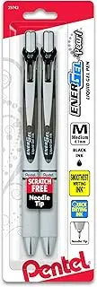 Pentel EnerGel Pearl Deluxe RTX Needle Tip Retractable Gel Pen, 0.7 mm Tip Size, Black (Pack of 2)