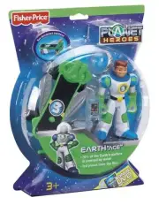 Fisher-Price Planet Heroes Earth "Ace" Action Figure Set - Skateboard Transforms