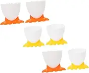 Amosfun 6Pcs Cartoon Egg Holders Adorable Boiled Egg Cup for Breakfast Easy to Clean Fun Kitchen Accessory for Design