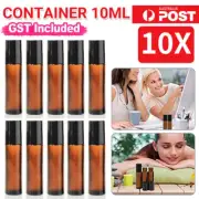 UP200 Roller Bottles Amber Thick Glass Steel Roll on Ball for Essential Oil 10ml