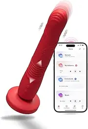 LOVENSE Gravity Realistic Vibrating Thrusting Dildo with Bluetooth App Controlled, Dildos Vibrator with Strong Suction Cup for Clitoris G-Spot Anal Stimulation, Adult Sex Toy for Women and Couples