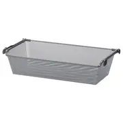KOMPLEMENT mesh basket with pull-out rail, dark grey, 75x35 cm