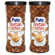 Utz Peanut Butter Pretzel Bites 24 Ounce Pack of 2 Crunchy Snack Mix