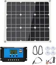Solar Panel, 80W Monocrystalline Solar Panel, Photovoltaic Solar Panel, Solar Power Generation Panel, Photovoltaic Module for Camper, Car, Boat, Shelter