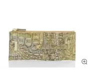 SYMPHONY Brahmin METALLIC Gold Silver Bronze CREDIT CARD Wallet COIN PURSE Zip