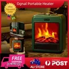 OGNAL 3D Flame Electric Heater Portable Ceramic Heating Fan Fireplace Air Warmer