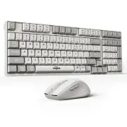 2.4G Wireless Keyboard and Mouse Combo with Silent Touch, One-Key to Switch W...