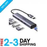 USB-C Powered 5-in-1 Ethernet Hub – 3 USB 3.0 Ports for Enhanced Connectivity