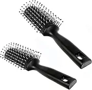 2 Pcs Professional Anti-Static Styling Massage Hairbrush for Men & Women, Great Styling & Blow Drying Brush for Slicked-back, Portable Hair Detangling Comb, Vented Hair Brushes for Wet & Dry Hair (2)