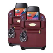 SOGA 2X PVC Leather Car Back Seat Storage Bag Multi-Pocket Organizer Backseat and iPad Mini Holder Red