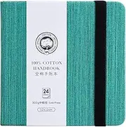 Lightwish Square Watercolor Journal,100% Cotton,300gsm/140lb,Acid-Free,24 Sheets Cold Press Watecolor Paper Sketchbook for Artists Adults Students,4.7 * 4.7 Inches