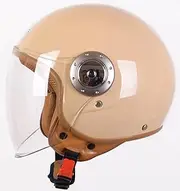 Vespa Motorcycle Helmet, Retro Motorcycle Half Helmet DOT/ECE Certification 3/4 Open with Visor Adult Men Women Lightweight Breathable Scooter Helmet with Quick Buckle E,54-61CM