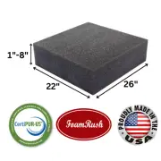 FoamRush 22" x 26" Charcoal High Density Upholstery Foam Wheelchair Cushion USA