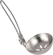 Folding Ladle Spoon | Stainless Steel Portable Hot Pot Utensil Ultra-Light Restaurant Server Tool | Hiking Backpacking Mountaineering Gear Compact Travel Picnic Kitchen Accessory