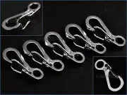 5pcs Mini Silver Aluminium Carabiners Clips Snap Hook Key Chain Buckle Clasp