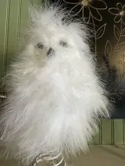 12.5 Inch Tall Snowy Owl Tree Topper White