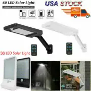 US 60LED Solar Dimmable Wall Street Light PIR Motion Sensor Outdoor Garden Lamp