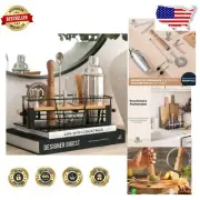 Mixology Masterpiece: Stainless Steel Cocktail Set with Recipe Cards & Organizer