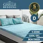 8CM COOL GEL Memory Foam Mattress Topper BAMBOO 60kg/m3 Double Foam 7-Zone