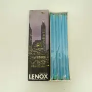 VINTAGE LENOX 10" CANDLES TINY TAPERS BOX HAND DIPPED 505 Azure