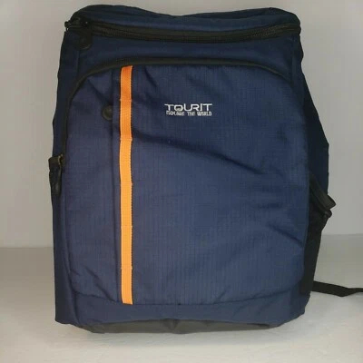 NEW Tourit Insulated Cooler Bag Backpack 28 L Dark Gray & Orange