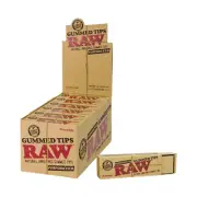 Box of 24 RAW Gummed Natural Perforated Filter Tips Smoking Papers