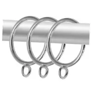 1.5-Inch Silver Curtain Rings with Eyelet Metal Hanging Rings Drapery Rings