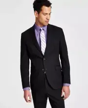 Kenneth Cole Reaction Black Men's Ready Flex Slim Fit 2 PC Suit 44L 37 x 32