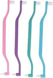 UTHCLO 4Pcs Double Headed Tapered Oral Cleaning Brushes Portable Interspace Toothbrush for Care for Irregular and Hard to Reach Areas Deep