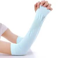 在飛比找Yahoo奇摩購物中心優惠-[ 拉拉百貨 ] 韓版 指套版 冰絲袖套 3D袖套 防曬袖套