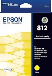 [Epson] 812 - Std Capacity DURABrite Ultra - Yellow Ink Cartridge for WF-3820, WF-3825, WF-4830, WF-4835, WF-7830, WF-7840, WF-7845, Single Pack, C13T05D492