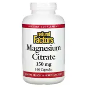 2 X Natural Factors, Magnesium Citrate, 150 mg, 360 Capsules