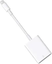 WORLDBOYU Lightning to SD Card Camera Reader for Select iPhone, iPad and iPod Models (Support iOS 16 and Before), Trail Game Camera Viewer, No App Required (White)
