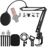 Boom Arm Suspension Mic Heavy Duty Microphone Arm for Blue Yeti, Hyperx Quadcast