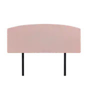 Linen Fabric Queen Bed Curved Headboard Bedhead - Pale Pink