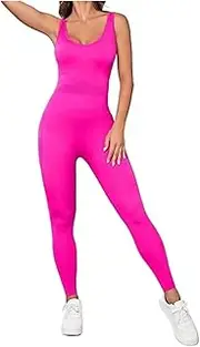 [AYTDNEHGK] Solid Sleeveless Backless Low Neck High Waist Bodycon Jumpsuits For Women Casual Rompers Jogger Suits Backless Bodysuit