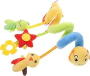 Yardwe Soft Plush Spiral Hanging Multifunctional Crib Soother for Play Mat Car Seat Stroller Easy to Clean Comforting Doll with Tags for Newborns