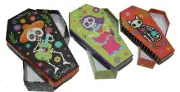 8" 3 Stackable DOD, Dia de los muertos Candy Coffins, Table Decorations, favors