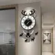 現貨熱銷-英菲雅北歐家用客廳裝飾鐘表石英鐘時尚創意靜音鹿頭墻上掛鐘時鐘-特價