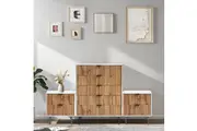 Cosmoliving Chelsea 5 Drawers Chest of Drawers with 2 Bedside Tables Bundle Sets