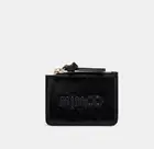 MIMCO Card Wallet 2 Card Slot Woman Black Gold Tone Hardware Zip Closure