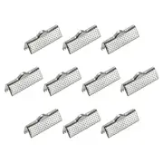 260Pcs Ribbon Crimp Clamp Ends 20mm Cord End Clasp for DIY Craft Silver White