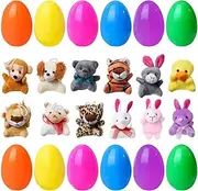 Prefilled Easter Eggs, 12x Holiday Stuffed Basket Plushies, Basket Stuffers Soft Animal Plush Toys, Perfect for Kids, toddler, Boys & Girls, Fun Easter Surprise