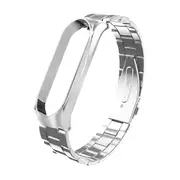 Three Beads Solid Stainless Steel Watch Band Watch Strap Replacement for Xiaomi Miband 4 SILVER COLOR