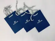 New Swarovski Blue Empty Shopping Paper Gift Mini Bags Set Of 3 Sz 6”x4”x2”