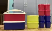 Tupperware Pack N Carry 12 pc-Lunch Stackable Click to Go Set-NEW-SHIPPING INCL